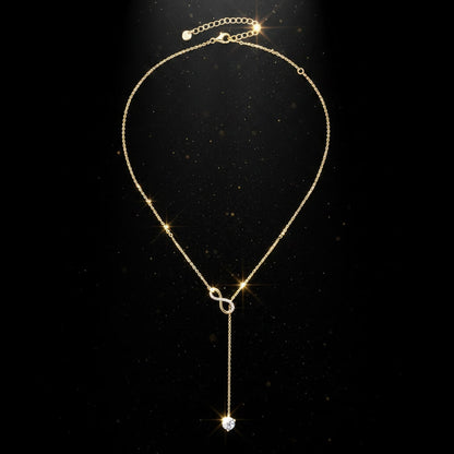 Moissanite Y Lariat Necklace 2ct – 925 Sterling Silver – The Mayfair Lariat | Macklo London