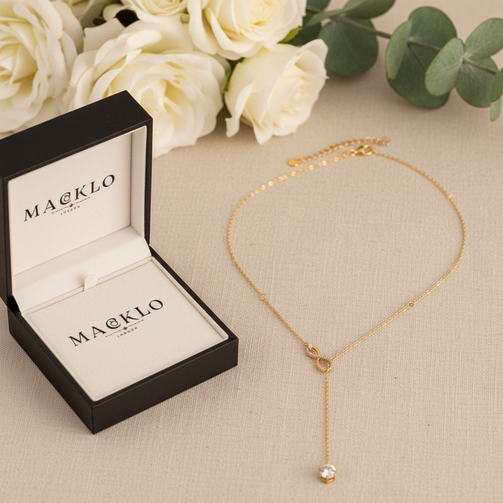 Moissanite Y Lariat Necklace 2ct – 925 Sterling Silver – The Mayfair Lariat | Macklo London