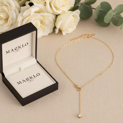 Moissanite Y Lariat Necklace 2ct – 925 Sterling Silver – The Mayfair Lariat | Macklo London