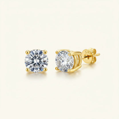 Moissanite Stud Earrings – 0.3ct to 2ct D Color VVS1, 925 Sterling Silver – The Mayfair Studs | Macklo London