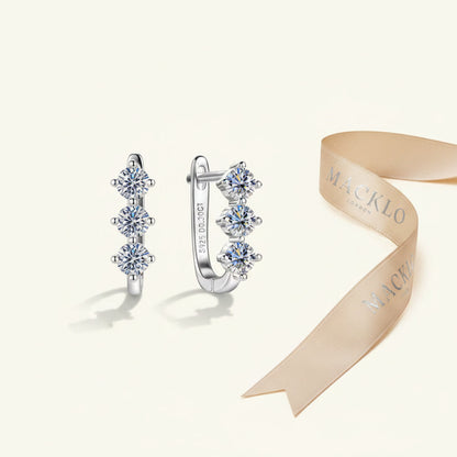 Moissanite U-Shape Hoop Earrings – 0.6ct D Color VVS1, 925 Sterling Silver – The Mayfair U | Macklo London