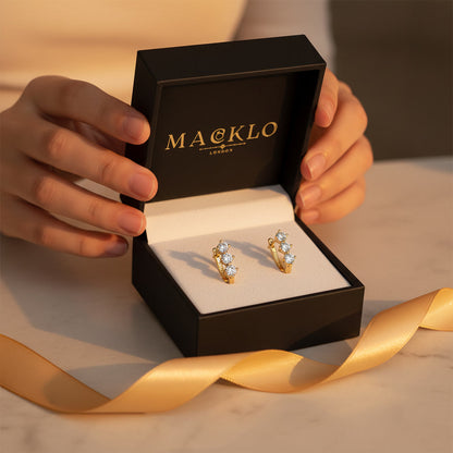 Moissanite U-Shape Hoop Earrings – 0.6ct D Color VVS1, 925 Sterling Silver – The Mayfair U | Macklo London