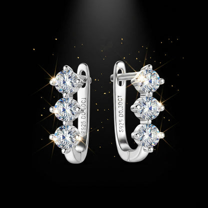 Moissanite U-Shape Hoop Earrings – 0.6ct D Color VVS1, 925 Sterling Silver – The Mayfair U | Macklo London