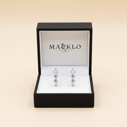 Moissanite U-Shape Hoop Earrings – 0.6ct D Color VVS1, 925 Sterling Silver – The Mayfair U | Macklo London