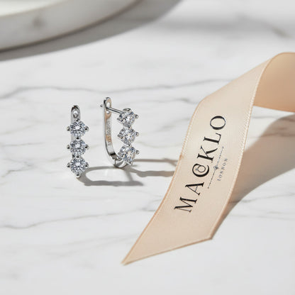 Moissanite U-Shape Hoop Earrings – 0.6ct D Color VVS1, 925 Sterling Silver – The Mayfair U | Macklo London