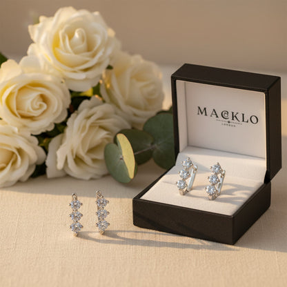 Moissanite U-Shape Hoop Earrings – 0.6ct D Color VVS1, 925 Sterling Silver – The Mayfair U | Macklo London