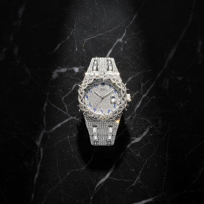 Iced Out Men's Watch – Full Diamond Hip Hop Luxury Quartz Watch with Date – Macklo London