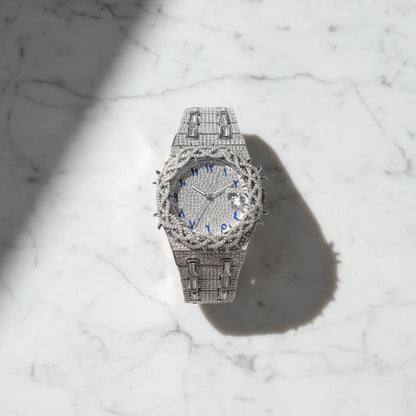 Iced Out Men's Watch – Full Diamond Hip Hop Luxury Quartz Watch with Date – Macklo London
