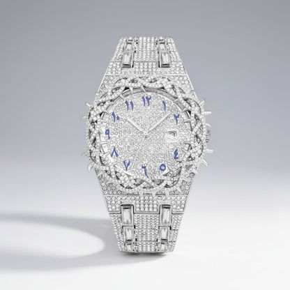 Iced Out Men's Watch – Full Diamond Hip Hop Luxury Quartz Watch with Date – Macklo London