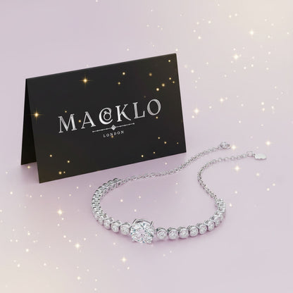 Moissanite Bolo Bracelet 3ct Oval Cut – 925 Sterling Silver – The Mayfair Bolo | Macklo London