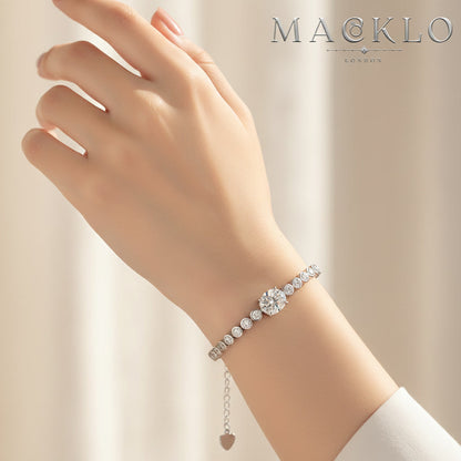 Moissanite Bolo Bracelet 3ct Oval Cut – 925 Sterling Silver – The Mayfair Bolo | Macklo London