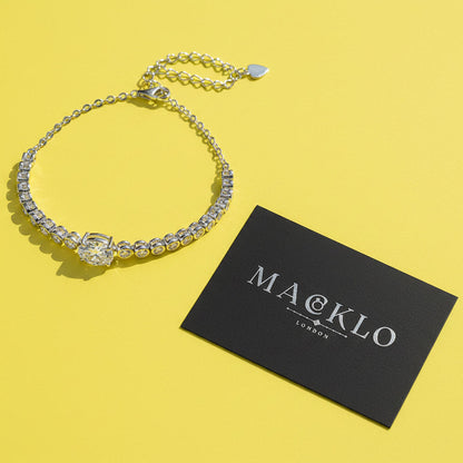 Moissanite Bolo Bracelet 3ct Oval Cut – 925 Sterling Silver – The Mayfair Bolo | Macklo London