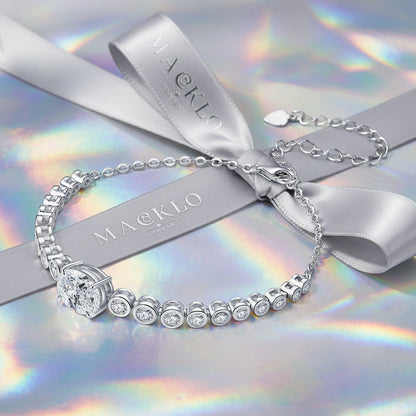 Moissanite Bolo Bracelet 3ct Oval Cut – 925 Sterling Silver – The Mayfair Bolo | Macklo London
