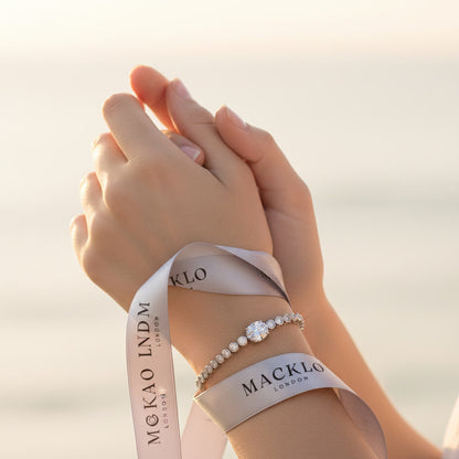 Moissanite Bolo Bracelet 3ct Oval Cut – 925 Sterling Silver – The Mayfair Bolo | Macklo London