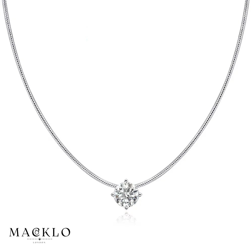 Lumina Pendant Necklace – 0.5ct / 1ct / 2ct Moissanite, 925 Silver, 18K Gold Plated, GRA Certified