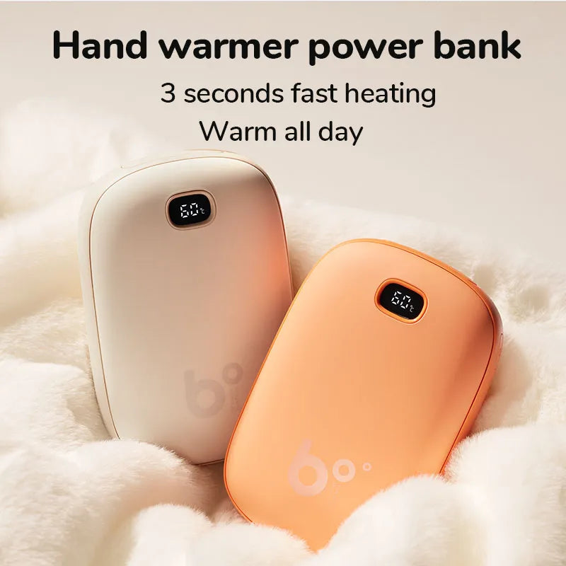 Rechargeable 3S Instant Heat Hand Warmer, Portable Electric Heater with USB Power Bank and LED Digital Screen