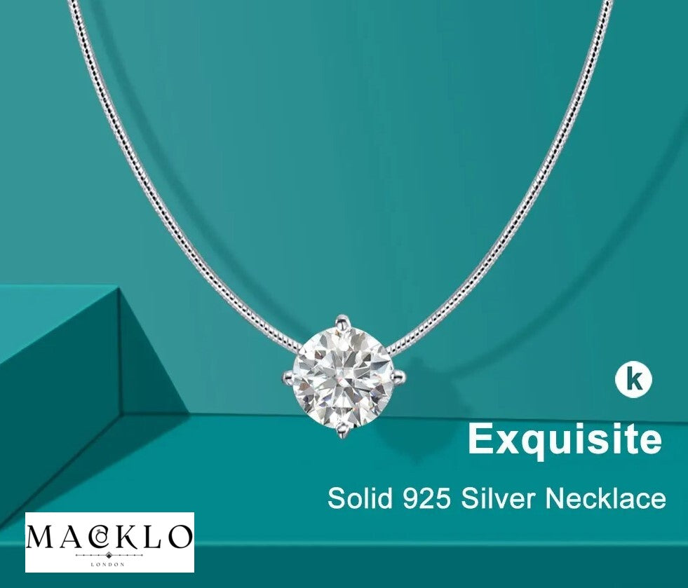 Lumina Pendant Necklace – 0.5ct / 1ct / 2ct Moissanite, 925 Silver, 18K Gold Plated, GRA Certified