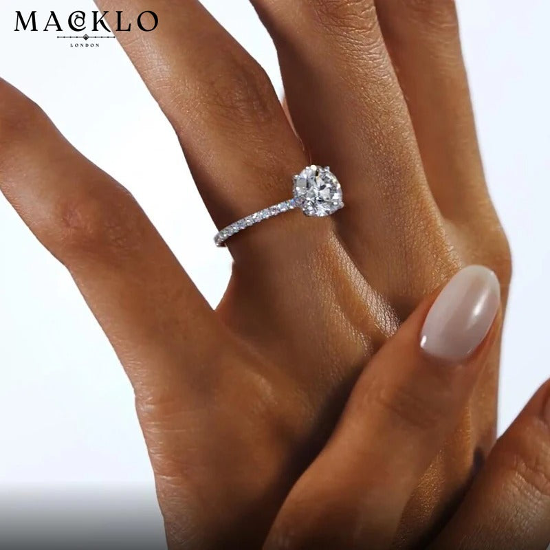 Engagement ring on hand – Nova Halo moissanite engagement ring