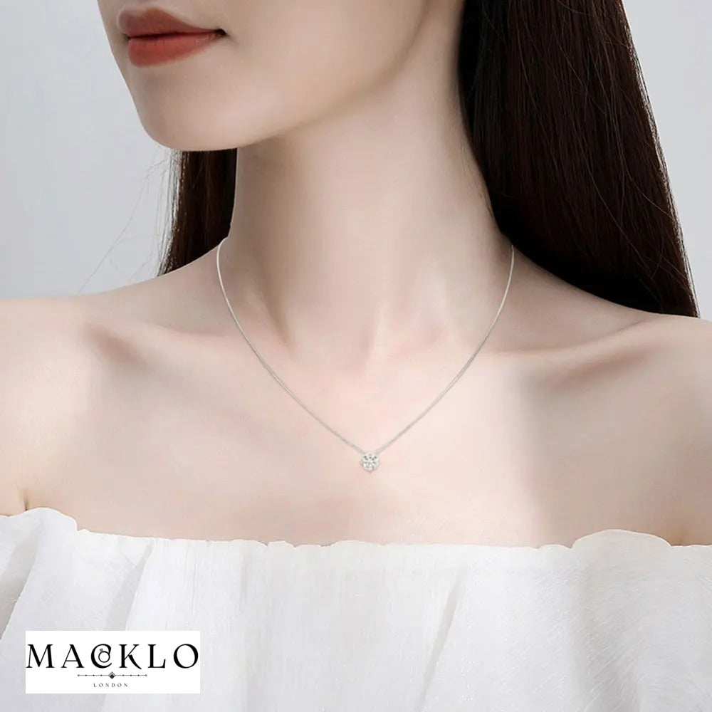 Lumina Pendant Necklace – 0.5ct / 1ct / 2ct Moissanite, 925 Silver, 18K Gold Plated, GRA Certified