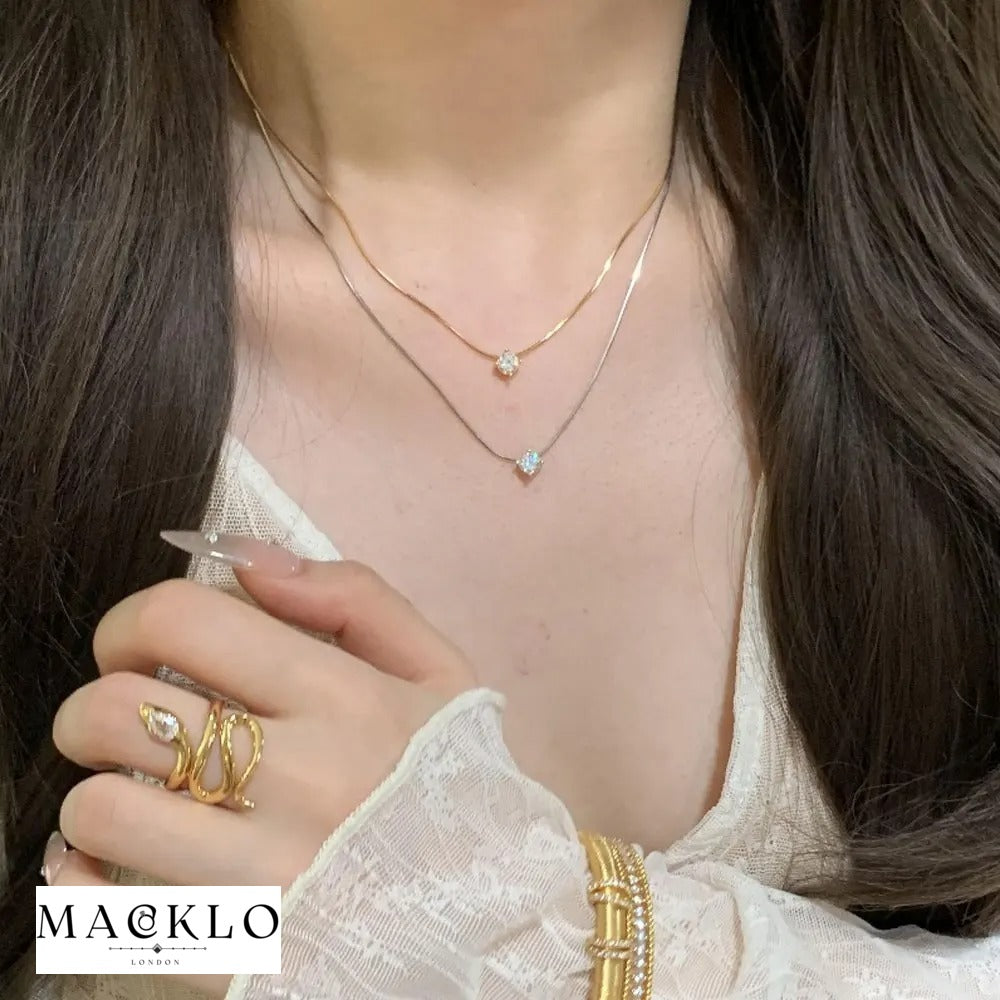 Lumina Pendant Necklace – 0.5ct / 1ct / 2ct Moissanite, 925 Silver, 18K Gold Plated, GRA Certified