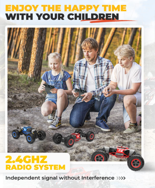 Remote Control Car - 1:14 Scale RC Car with Rechargeable Battery, 4WD Transform 15 KM/H All Terrains Twist RC Stunt Car