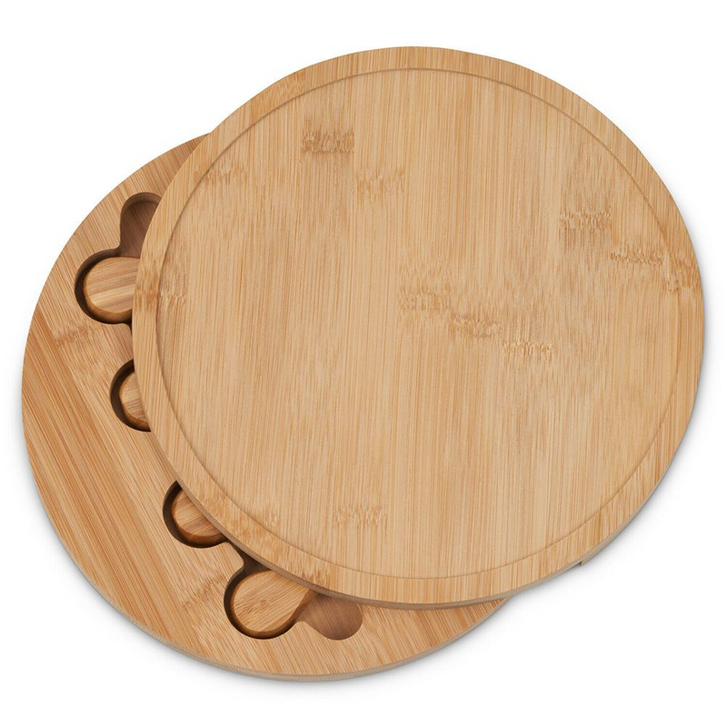 Bamboo Cheese Board Set with Knives