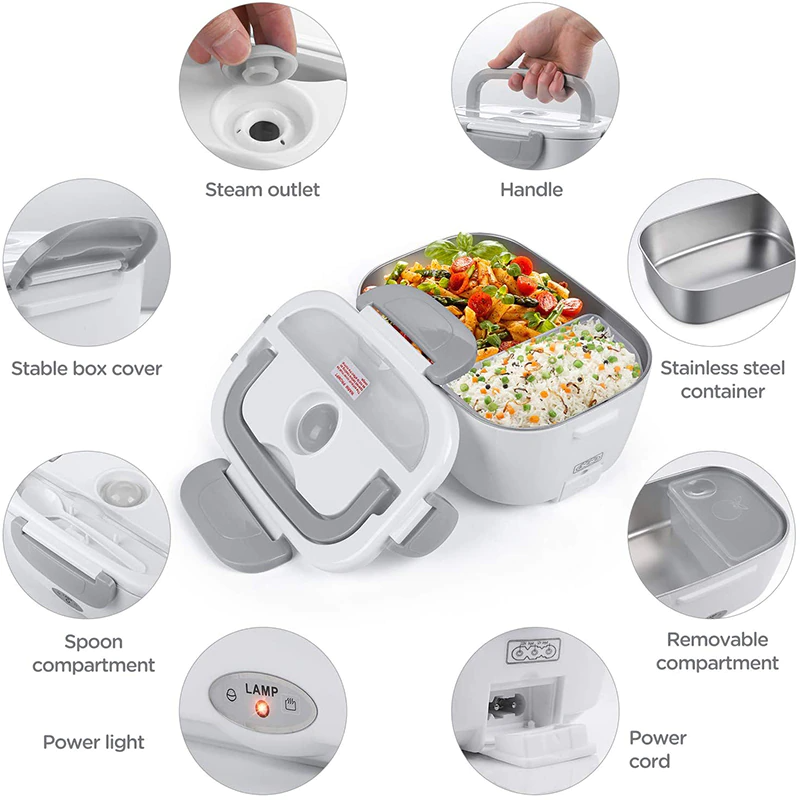 220V 12V Portable Electric Heating bento Lunch Box Food-Grade Food