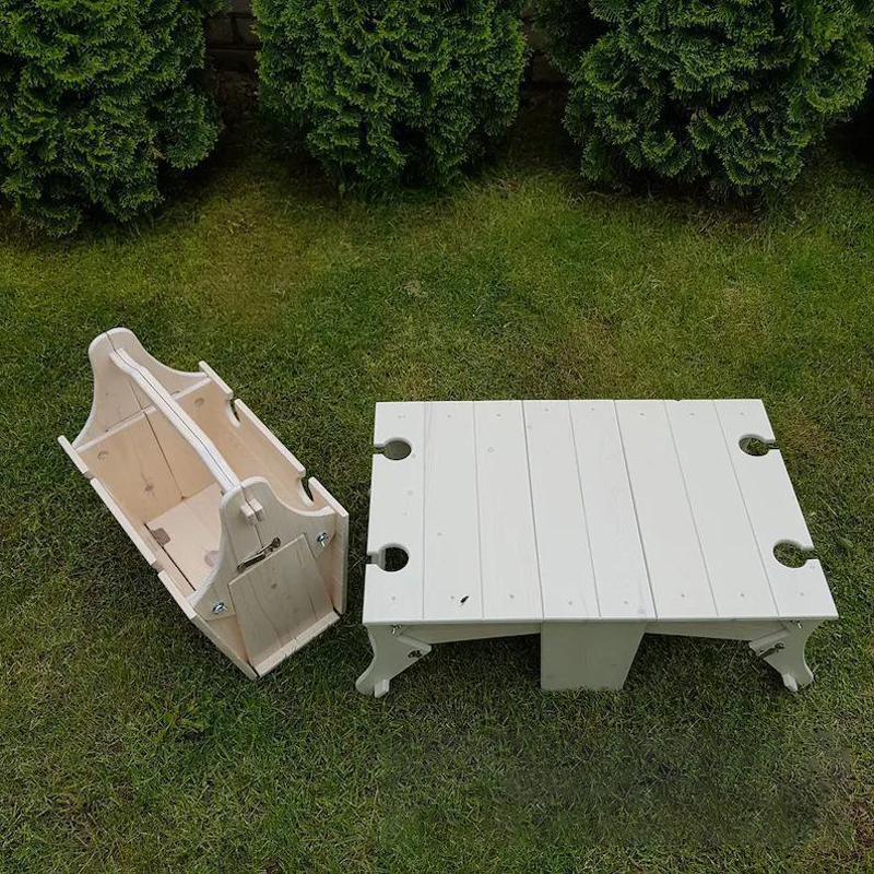 Foldable Picnic Table 2 in 1 Multifunctional Wood Basket