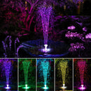 Solar Powered Water Fountain Pump RGB Color LED Lights Floating Feature