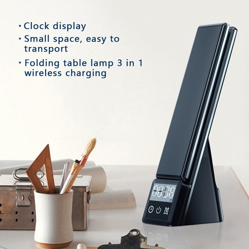 5 IN 1 Wireless Charger, With Desk Lamp & Digital Alarm Clock