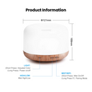 500ml Wood Grain Electric Diffuser Mist Maker LED Light