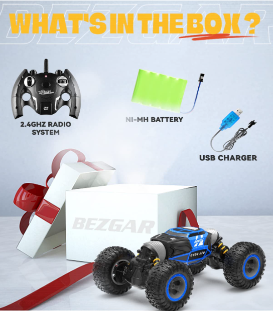 Remote Control Car - 1:14 Scale RC Car with Rechargeable Battery, 4WD Transform 15 KM/H All Terrains Twist RC Stunt Car