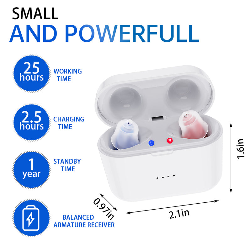 Rechargeable & Invisible Hearing Aid SR02 , Upgraded Version Stronger Suction Power