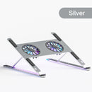 Laptop Stand With Cooling Fan, Aluminium Adjustable Laptop Stand, Portable & Foldable With RGB Light