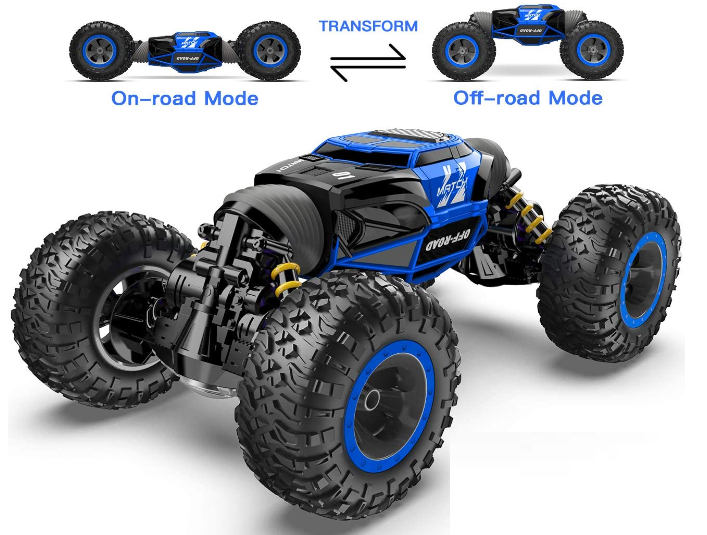 Remote Control Car - 1:14 Scale RC Car with Rechargeable Battery, 4WD Transform 15 KM/H All Terrains Twist RC Stunt Car