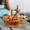 Portable Wooden Picnic Table | Outdoor Picnic Table with Wine Glass Holder