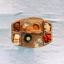 Portable Wooden Picnic Table | Outdoor Picnic Table with Wine Glass Holder